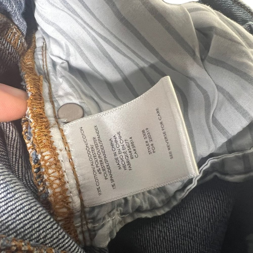 CAbi Patchwork Slim Boyfriend Low Rise Medium Wash Jeans 2 - Picture 6 of 13